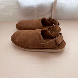 UGG Chestnut Suede Slingback Clog Mules
